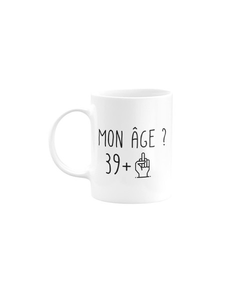 Tasse 40 ans blanche fun doigt d'honneur pour anniversaire