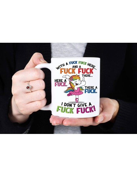 Mug motif licorne drôle doigt d'honneur multi-couleurs