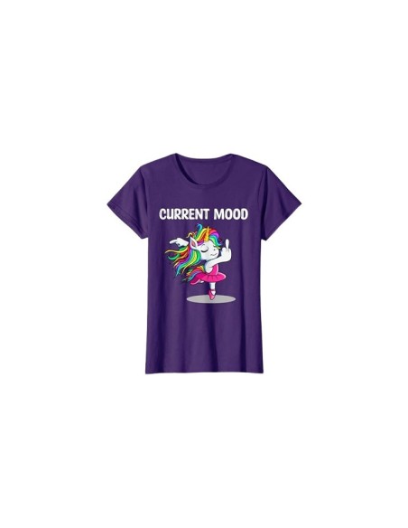 Tee-shirt violet licorne doigt d'honneur humeur actuelle femme