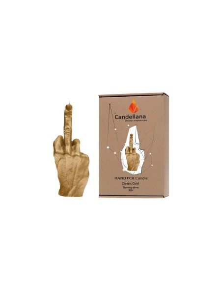 Bougie doigt d'honneur fuck décoration or 20cm