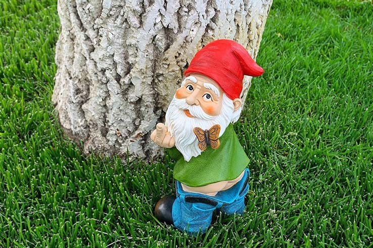 Nain de jardin doigt d'honneur fuck - Pisse debout - 24 cm