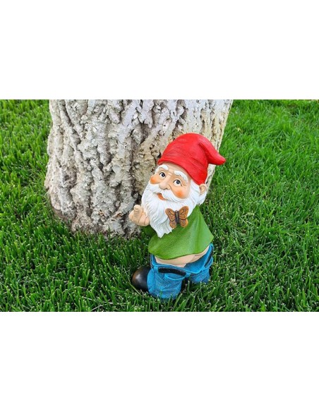 Nain de jardin doigt d'honneur fuck - Pisse debout - 24 cm