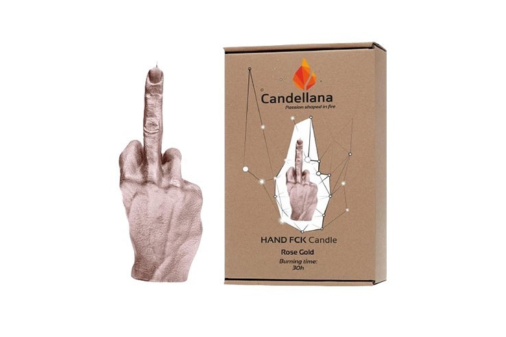 Bougie fuck couleur or rose 20cm