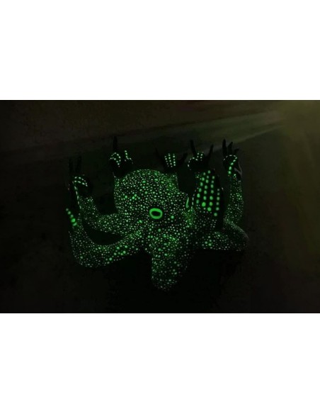 Mini statue pieuvre doigt d'honneur phosphorescent