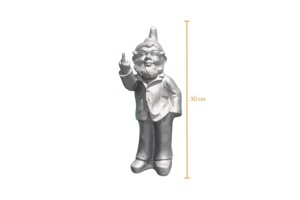 Nain de jardin debout fuck argent - 30 cm 2