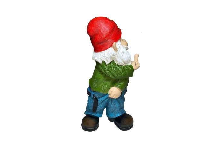 Nain de jardin doigt d'honneur fuck - Pisse debout - 24 cm