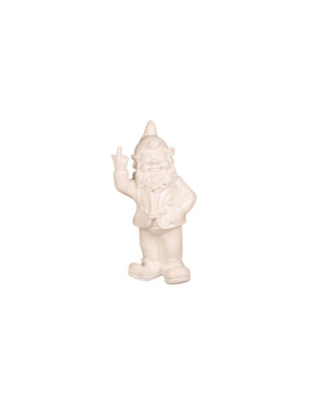 Figurine nain de jardin doigt d'honneur blanc 32cm