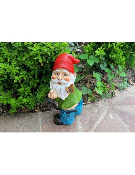 Nain de jardin doigt d'honneur fuck - Pisse debout - 24 cm