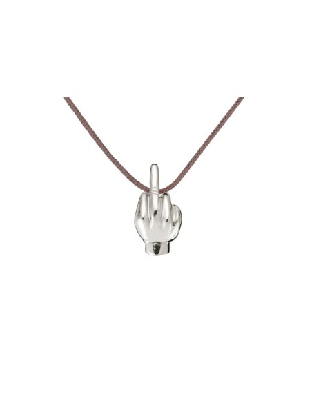 Pendentif doigt d'honneur argent pour collier