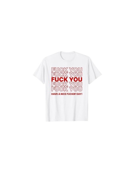 Tee-shirt homme blanc avec inscription "Fuck You" en rouge