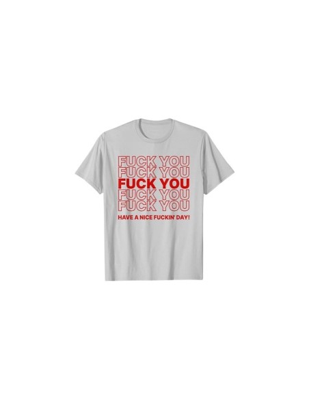Tee-shirt gris et rouge motif "Fuck You" pour homme