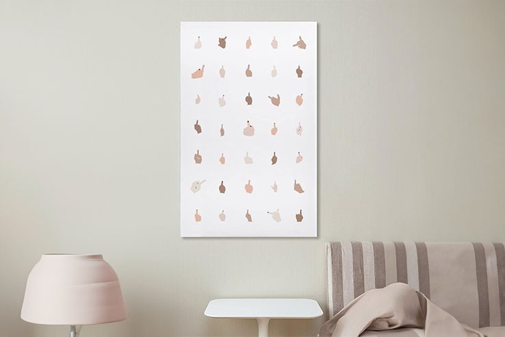 Tableau toile illustration doigts d'honneurs