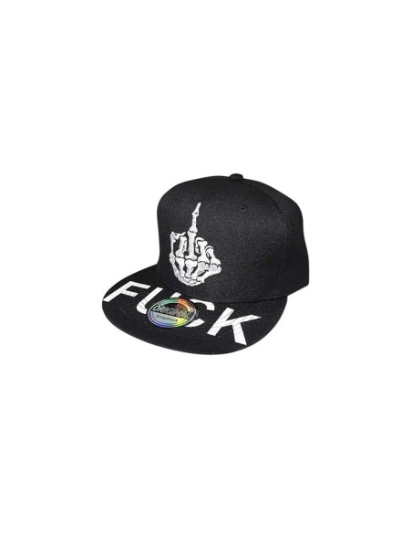 Casquette snapback taille unique doigt d'honneur squelette et inscription FUCK