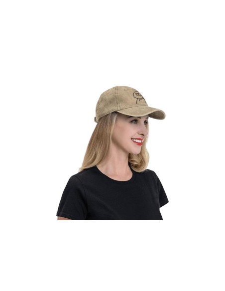 Casquette beige réglable unisexe motif troll face doigt d'honneur
