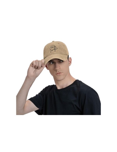 Casquette beige réglable unisexe motif troll face doigt d'honneur