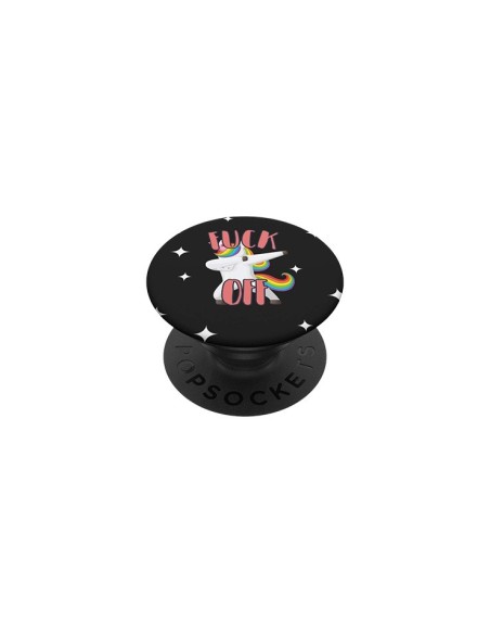 Support noir interchangeable original pour téléphone motif licorne qui dab FUCK OFF