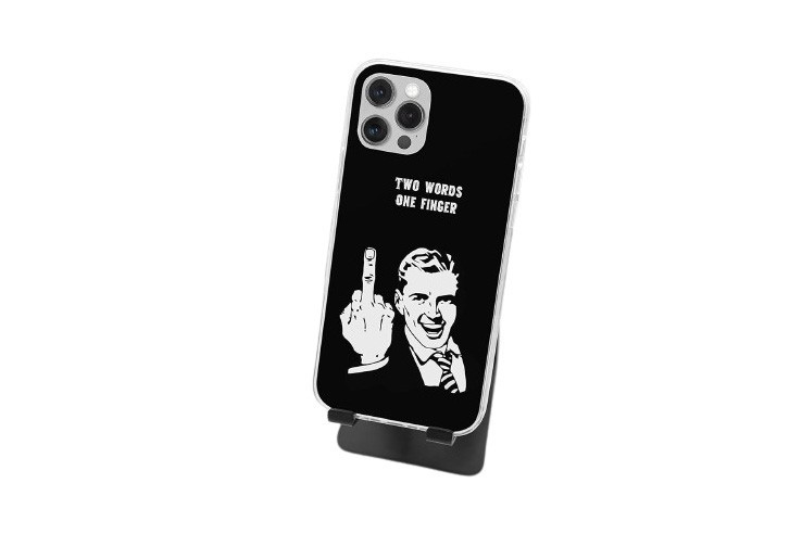 Coque IPhone 11 pro max drôle doigt d'honneur Two Words One Finger