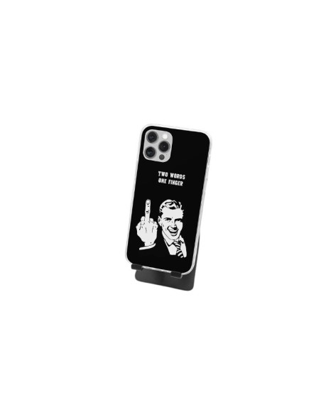 Coque Iphone 11 pro max drôle doigt d'honneur Two Words One Finger
