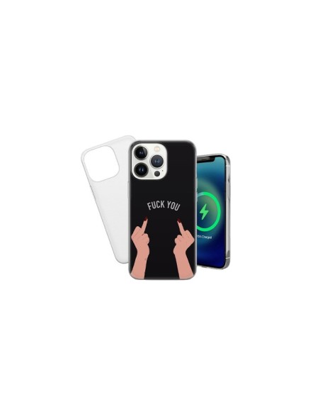 Coque fine et flexible doigt d'honneur "Fuck You" pour Samsung A12