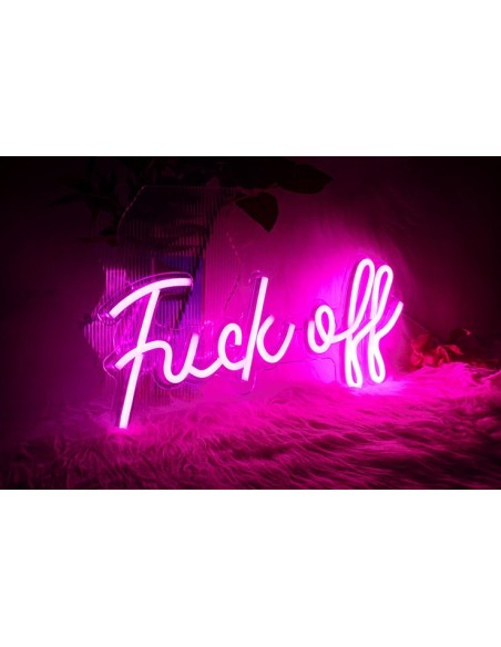 Néon mural rose "Fuck Off"