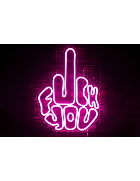 Néon "Fuck You" rose de décoration à fixer contre mur