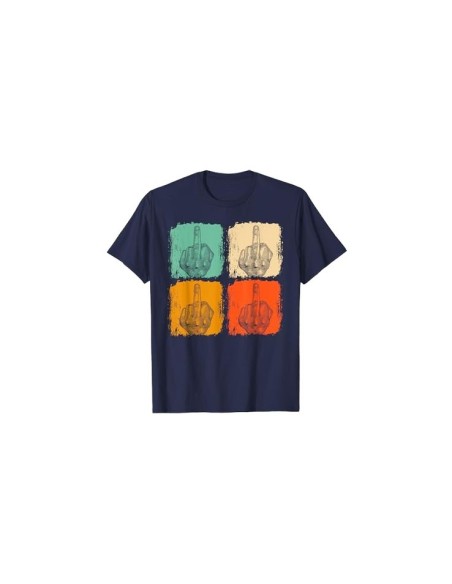 Tee-shirt rétro doigt d'honneur bleu marine homme 🔥 Audace & Style