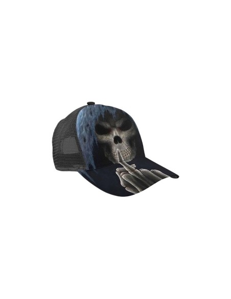 Casquette style trucker pour homme squelette doigt d'honneur halloween
