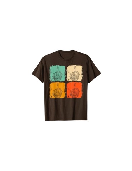 Tee-shirt doigt d'honneur marron rétro pour homme ➡️ Osez l'audace !