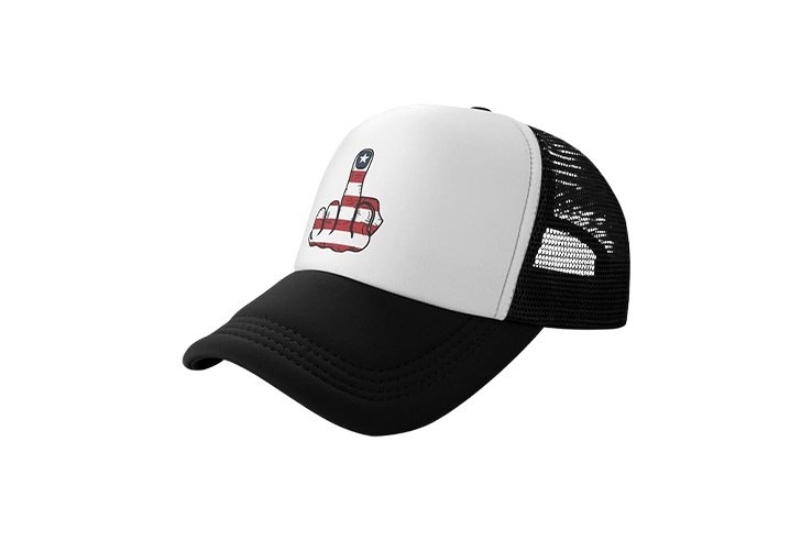 Casquette réglable doigt d'honneur drapeau USA style trucker