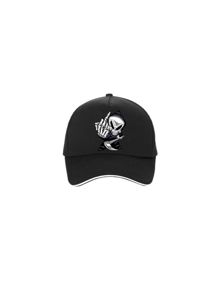 Casquette noire avec motif la faucheuse doigt d'honneur