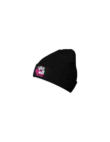 Bonnet d'hiver noir doigt d'honneur "Passe une bonne journée"