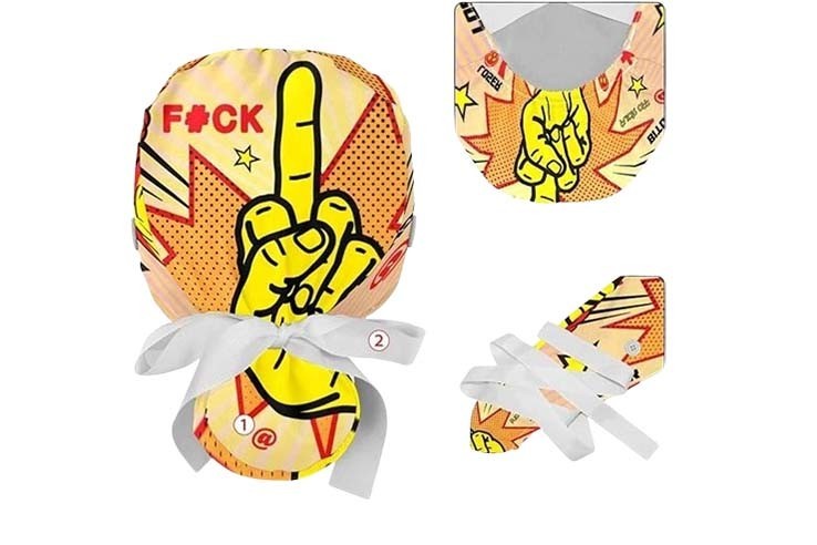 Lot de 2 bonnets de travail avec boutons avec motif doigt d'honneur