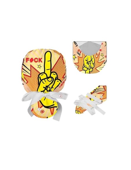 Lot de 2 bonnets de travail avec boutons avec motif doigt d'honneur