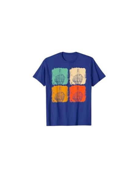 🖕 T-shirt bleu royal doigt d'honneur, l'expression stylée de votre audace