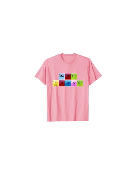 Tee-shirt Mother Fucker tableau périodique rose pour homme