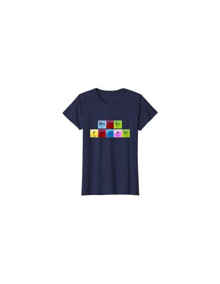 Tee-shirt à motif Mother Fucker dans tableau périodique bleu marine pour femme