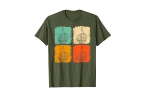 Tee-shirt vert kaki doigt d'honneur rétro pour homme 😎 L'audace en style