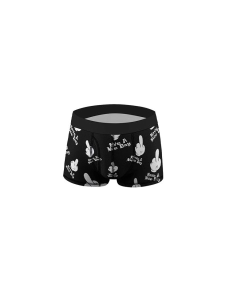 Boxer homme à motif main de Mickey doigt d'honneur et inscription "Have A Nice Day"