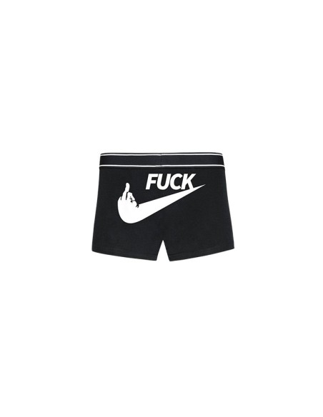 Boxer motif doigt d'honneur et inscription FUCK noir homme