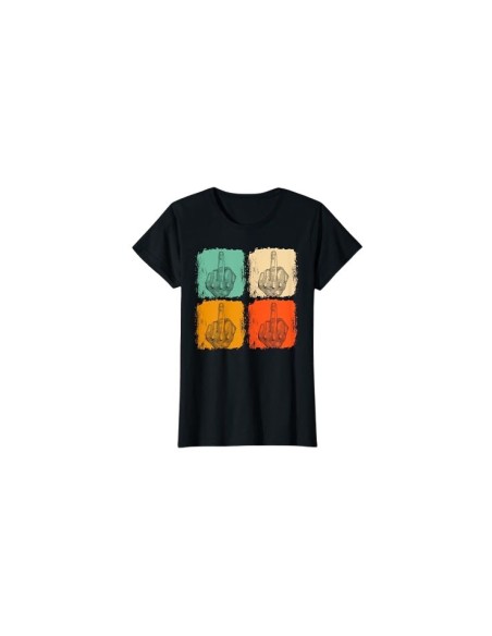 Tee-shirt noir rétro doigt d'honneur pour femme ➡️ L'audace a un nouveau nom
