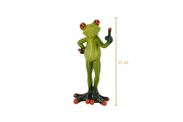 Statue grenouille doigt d'honneur