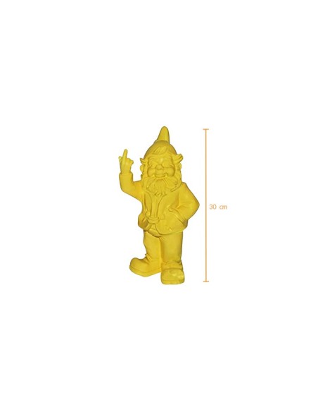 Statuette 30 cm jaune amusante nain de jardin doigt d'honneur