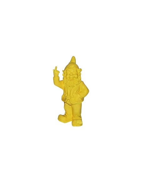 Statuette 30 cm jaune amusante nain de jardin doigt d'honneur