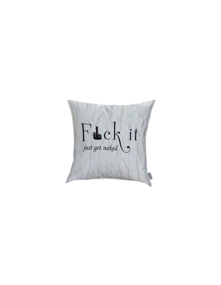 Housse de coussin 45x45 cm moderne avec inscription Fuck it et doigt d'honneur