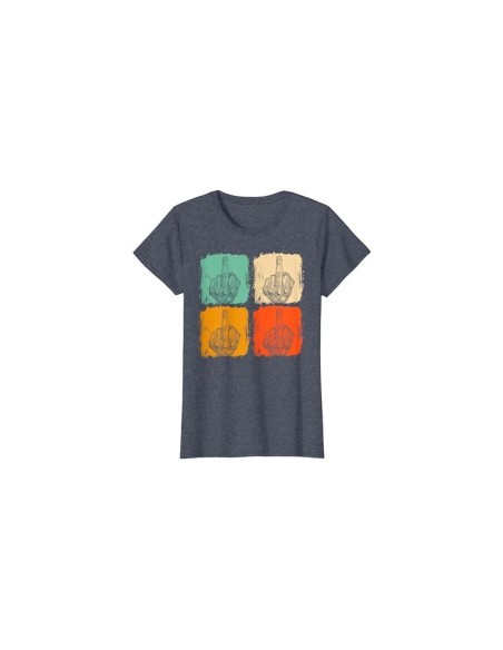 Tee-shirt femme doigt d'honneur bleu chiné, l'audace au quotidien 😎