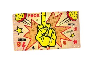Tapis de baignoire ou douche motif pop art doigt d'honneur pour salle de bain