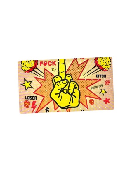 Tapis de baignoire ou douche motif pop art doigt d'honneur pour salle de bain