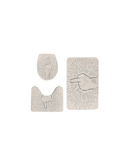 Lot de 3 tapis drôle doigt d'honneur pour la salle de bain