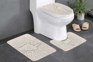 Lot de 3 tapis drôle doigt d'honneur pour la salle de bain 2