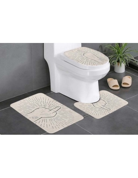 Lot de 3 tapis drôle doigt d'honneur pour la salle de bain